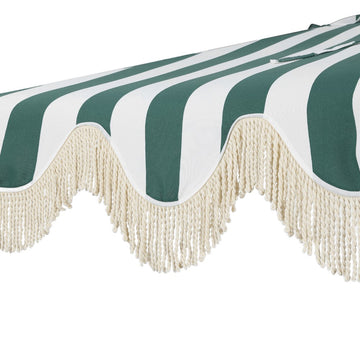Beverly 9 ft. Designer Classic Scalloped Fringe Half Market Patio Umbrella